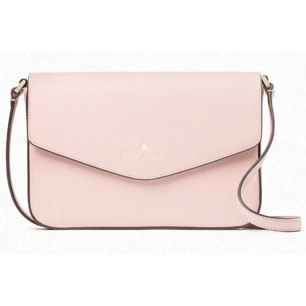 S Kate Spade Sadie Envelope Crossbody Pale Pink Saffiano Leather K7378 NWT $279
